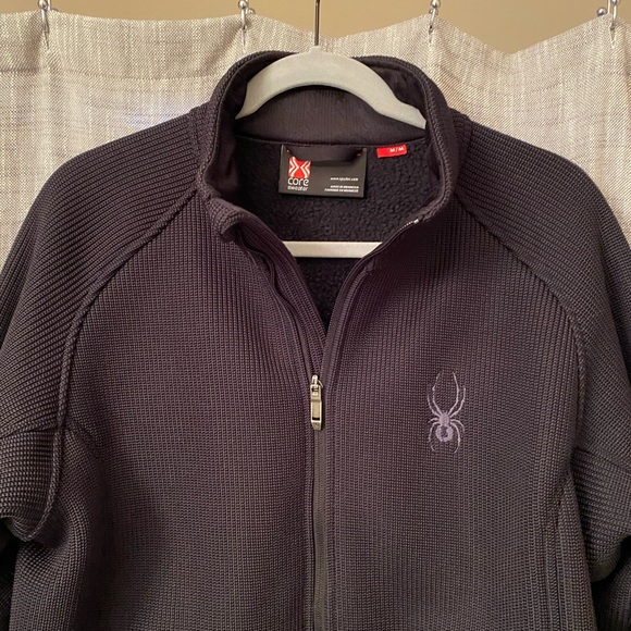 Black Spyder Core sweater coat - Picture 2 of 3